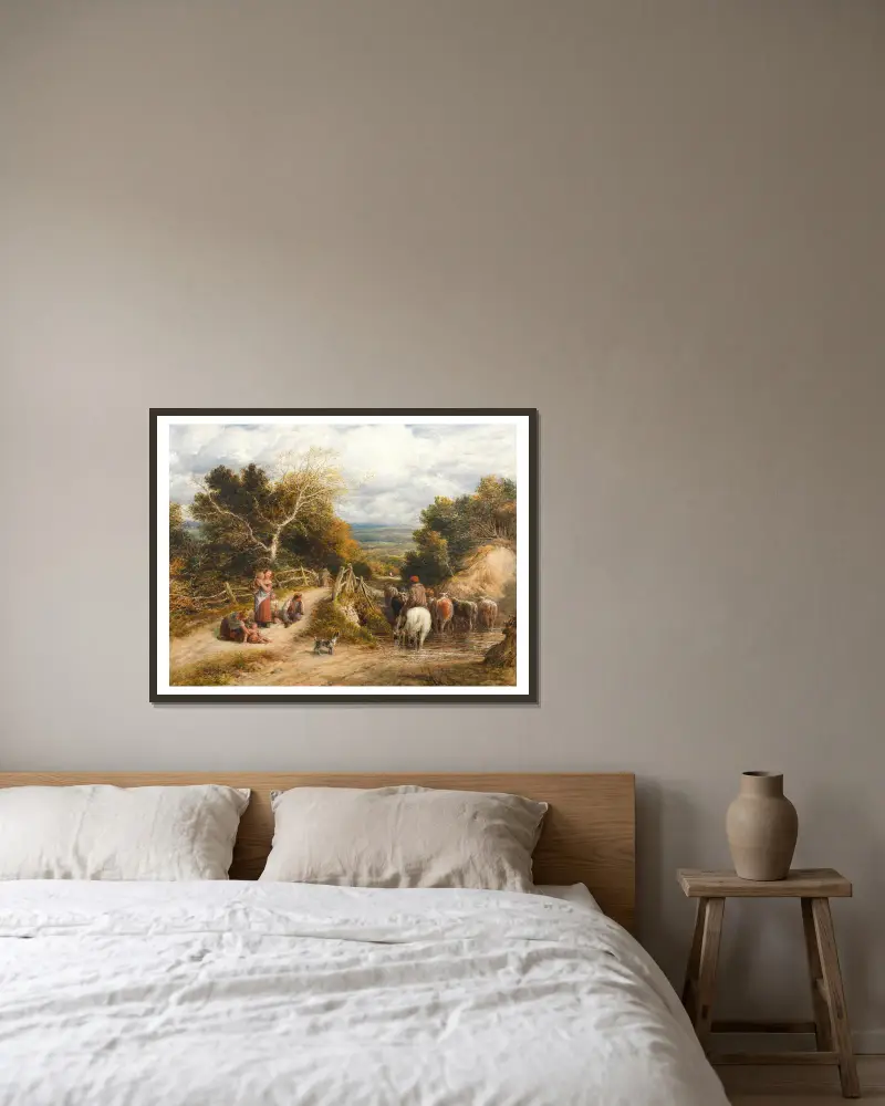 Der Bach von John Linnell gerahmt an einer Wand