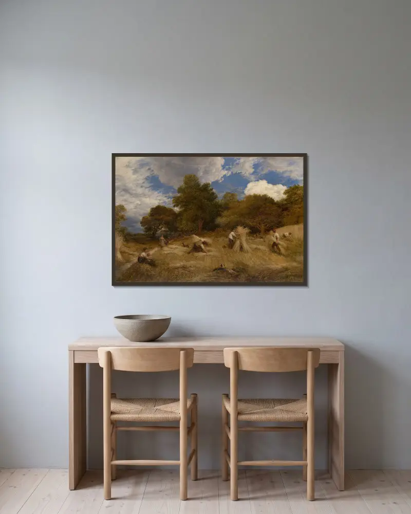 Wheat av John Linnell inramad på en vägg