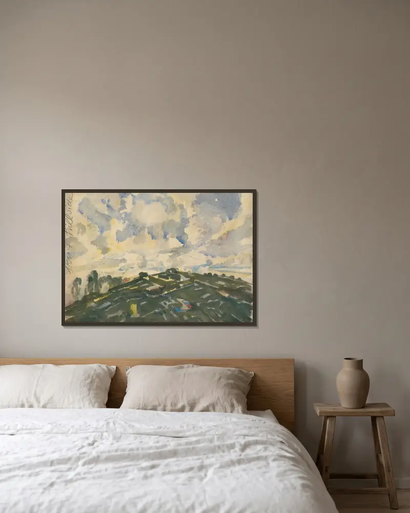 Land and Sky, France av John Marin inramad på en vägg