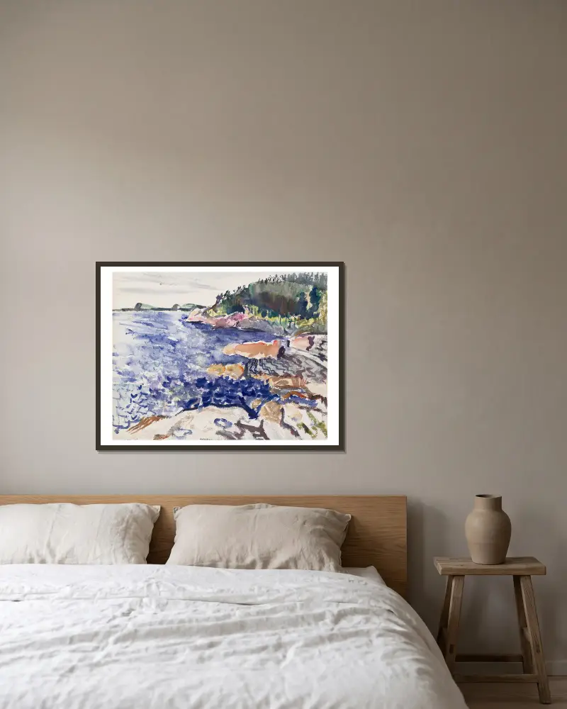 Maine Coast av John Marin inramad på en vägg