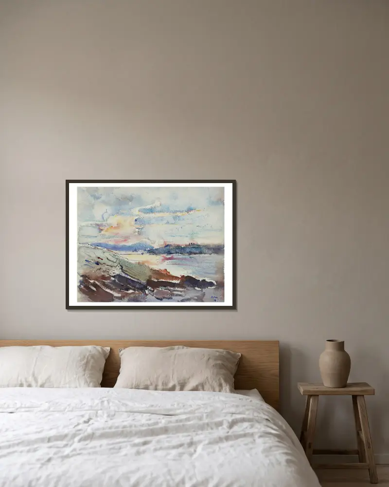 West Point, Maine, 1914 – nr 2 av John Marin inramad på en vägg