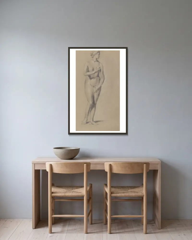 Standing Classical Female Figure av John Opie inramad på en vägg