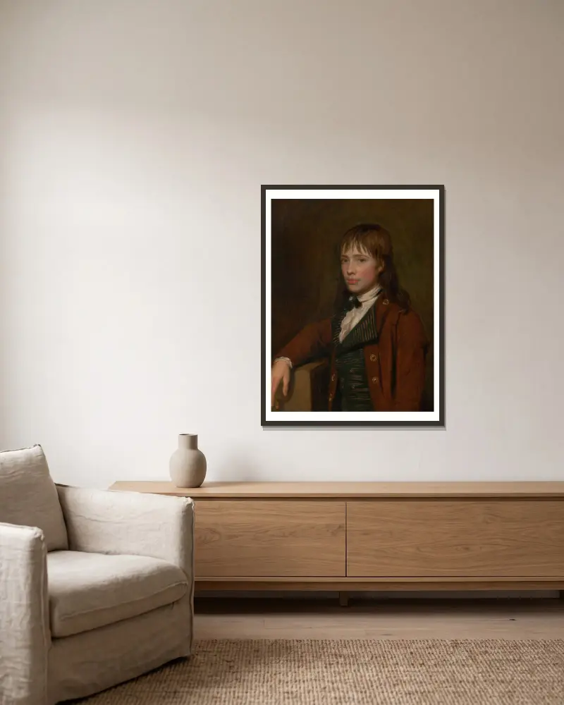 Thomas Abraham Of Gurrington, Devon av John Opie inramad på en vägg