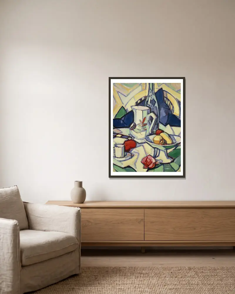 Stilleben, 1913 von Samuel John Peploe gerahmt an einer Wand