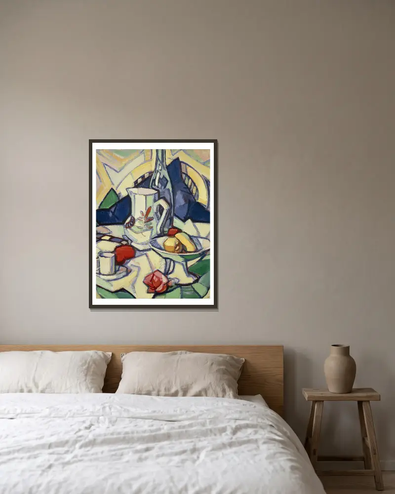 Stilleben, 1913 von Samuel John Peploe gerahmt an einer Wand