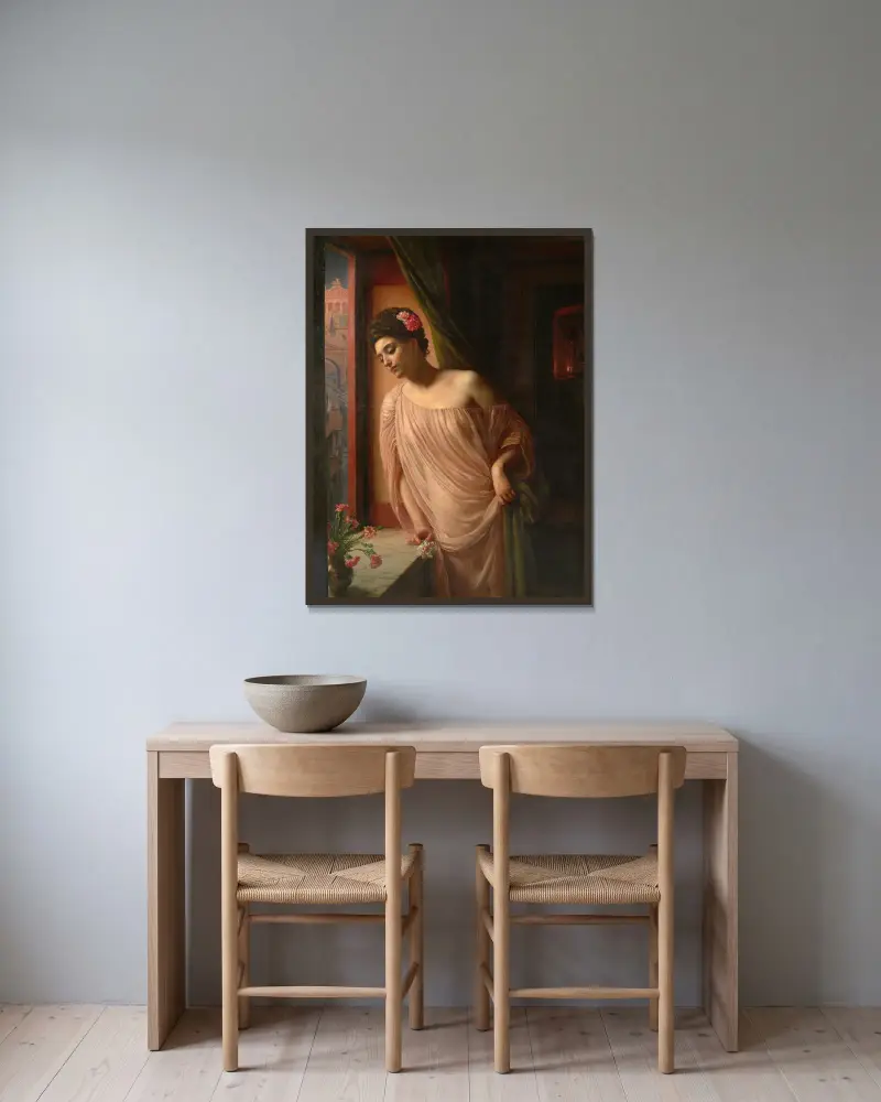 Asterié av Edward John Poynter inramad på en vägg