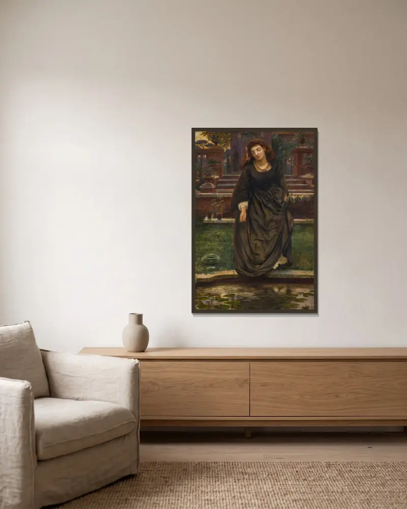 Akta dig, lita inte på henne, hon bedrar dig av Edward John Poynter inramad på en vägg