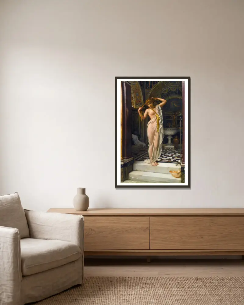 Diadumenè av Edward John Poynter inramad på en vägg