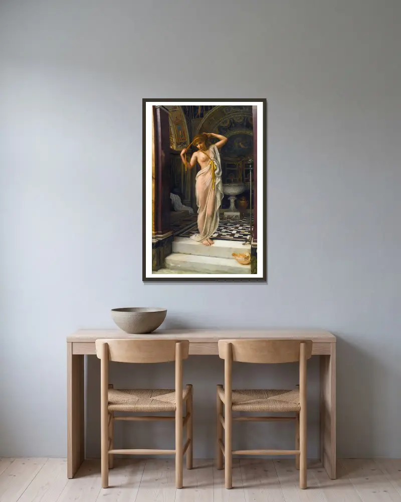 Diadumenè av Edward John Poynter inramad på en vägg