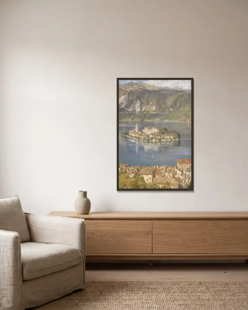 Isola San Giulio, Ortasjön av Edward John Poynter inramad på en vägg