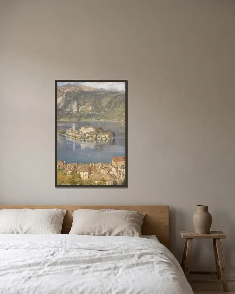 Isola San Giulio, Ortasjön av Edward John Poynter inramad på en vägg