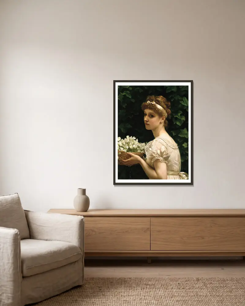 Hrachové květy, Edward John Poynter v rámu na stěně