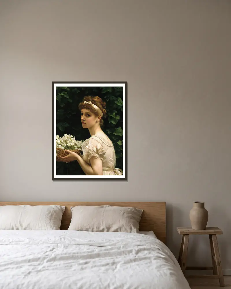 Hrachové květy, Edward John Poynter v rámu na stěně