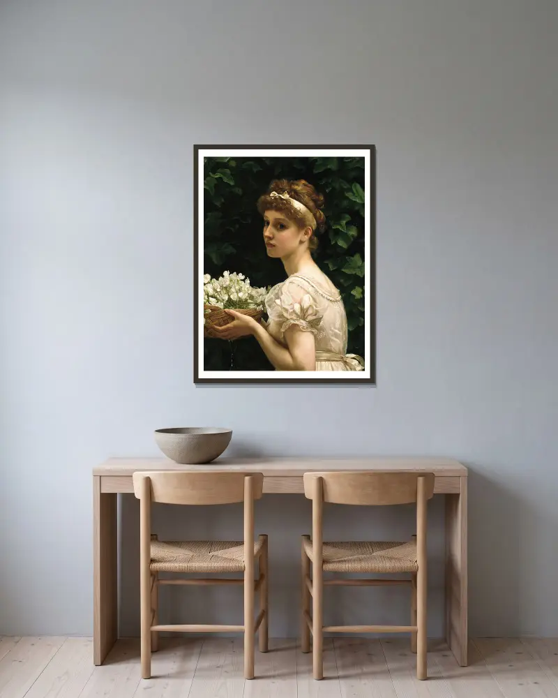 Hrachové květy, Edward John Poynter v rámu na stěně