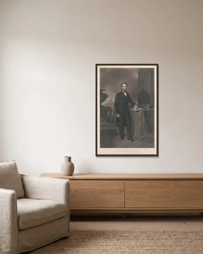 Abraham Lincoln – Präsident der Vereinigten Staaten – Nr. 1 von John Sartain gerahmt an einer Wand