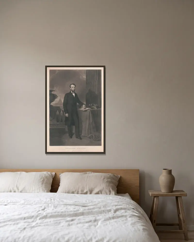 Abraham Lincoln – Präsident der Vereinigten Staaten – Nr. 1 von John Sartain gerahmt an einer Wand