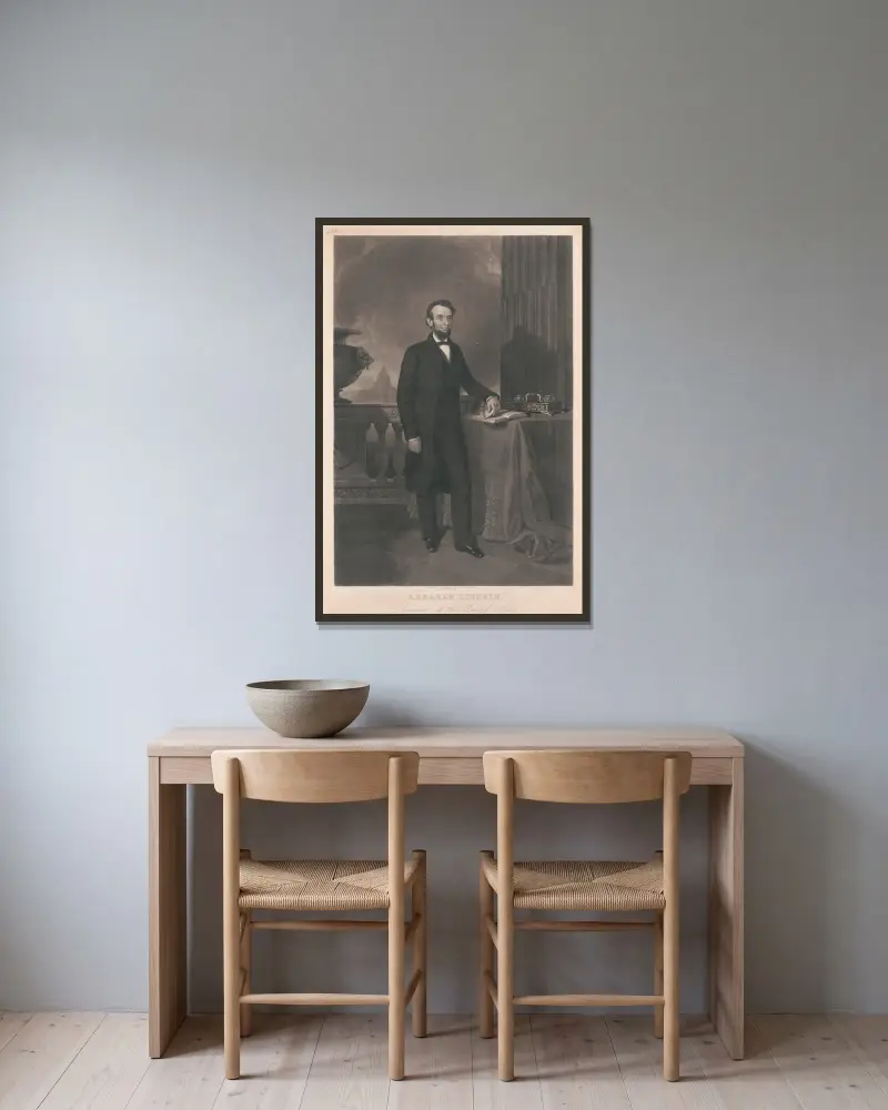 Abraham Lincoln – Präsident der Vereinigten Staaten – Nr. 1 von John Sartain gerahmt an einer Wand
