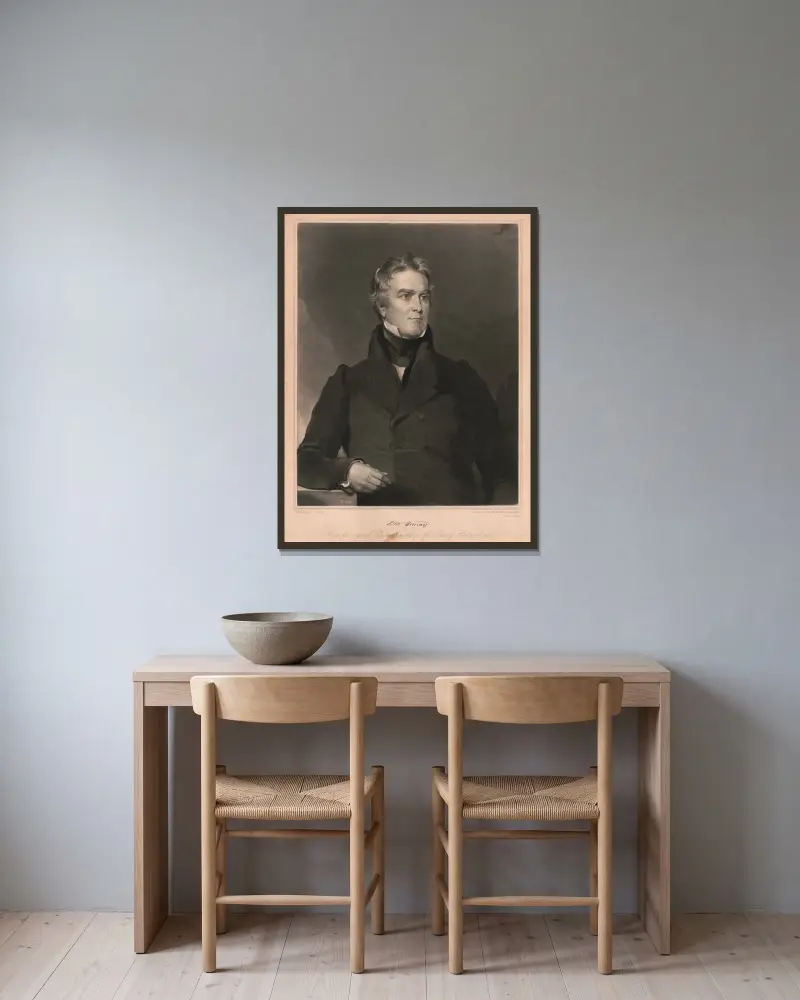 Horace Binney av John Sartain inramad på en vägg