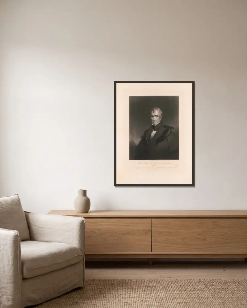 William Henry Harrison of Ohio av John Sartain inramad på en vägg