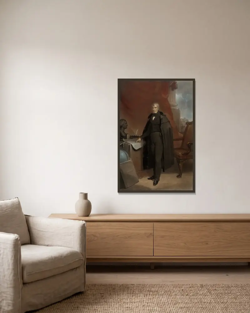 William Henry Harrison von John Sartain gerahmt an einer Wand