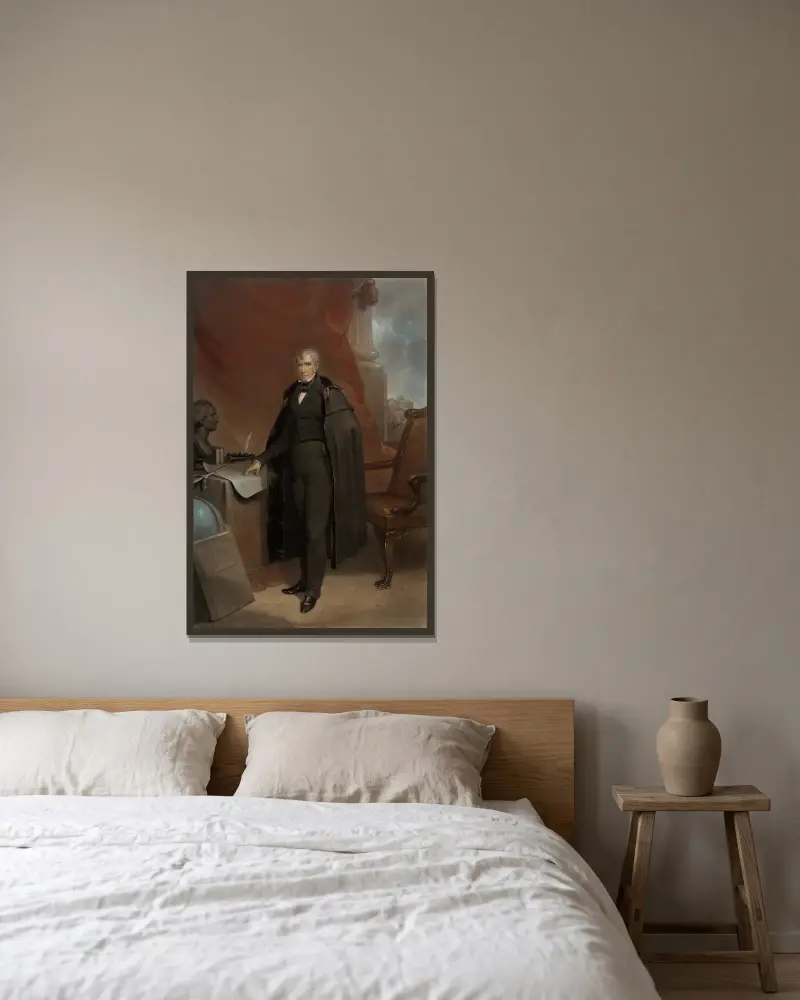 William Henry Harrison von John Sartain gerahmt an einer Wand