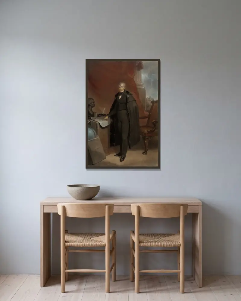 William Henry Harrison von John Sartain gerahmt an einer Wand