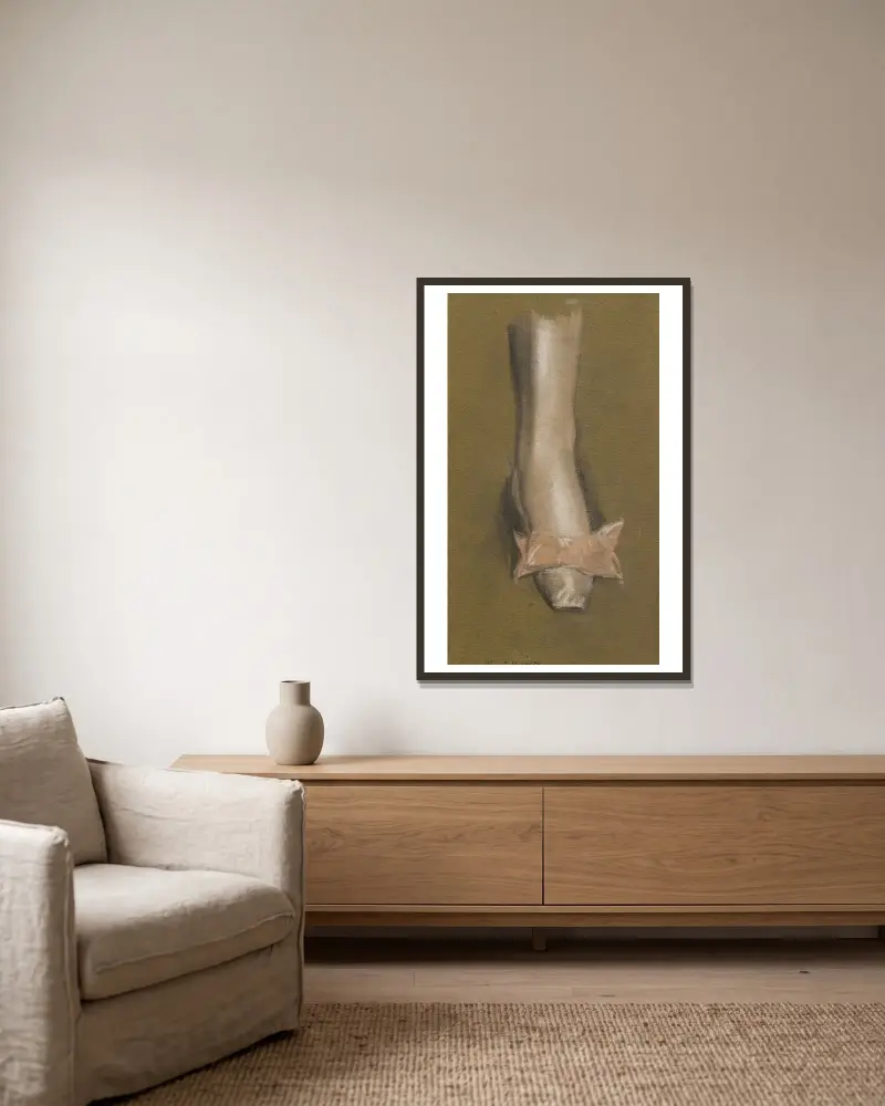 Ballet Slipper av John Sloan inramad på en vägg