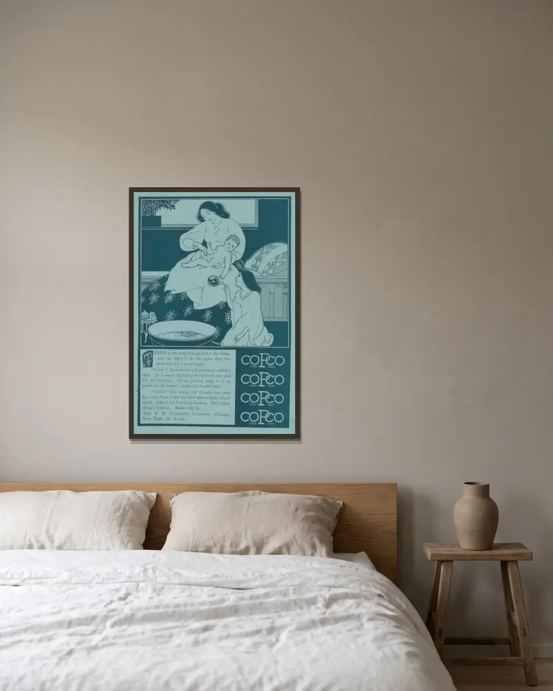 Copco bathsoap av John Sloan inramad på en vägg