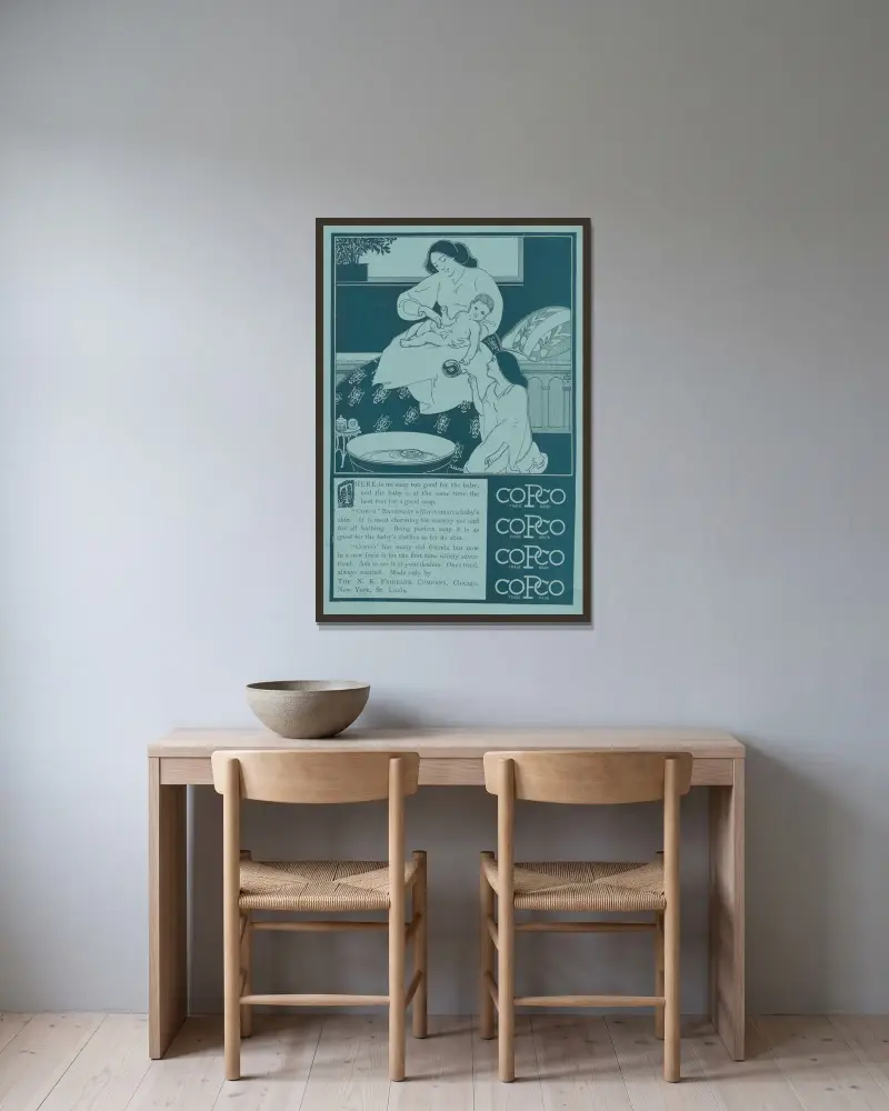 Copco bathsoap av John Sloan inramad på en vägg