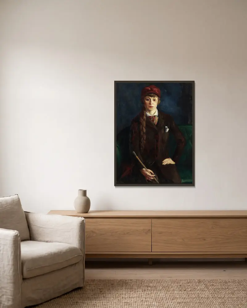 Gertrude S. Drick av John Sloan inramad på en vägg