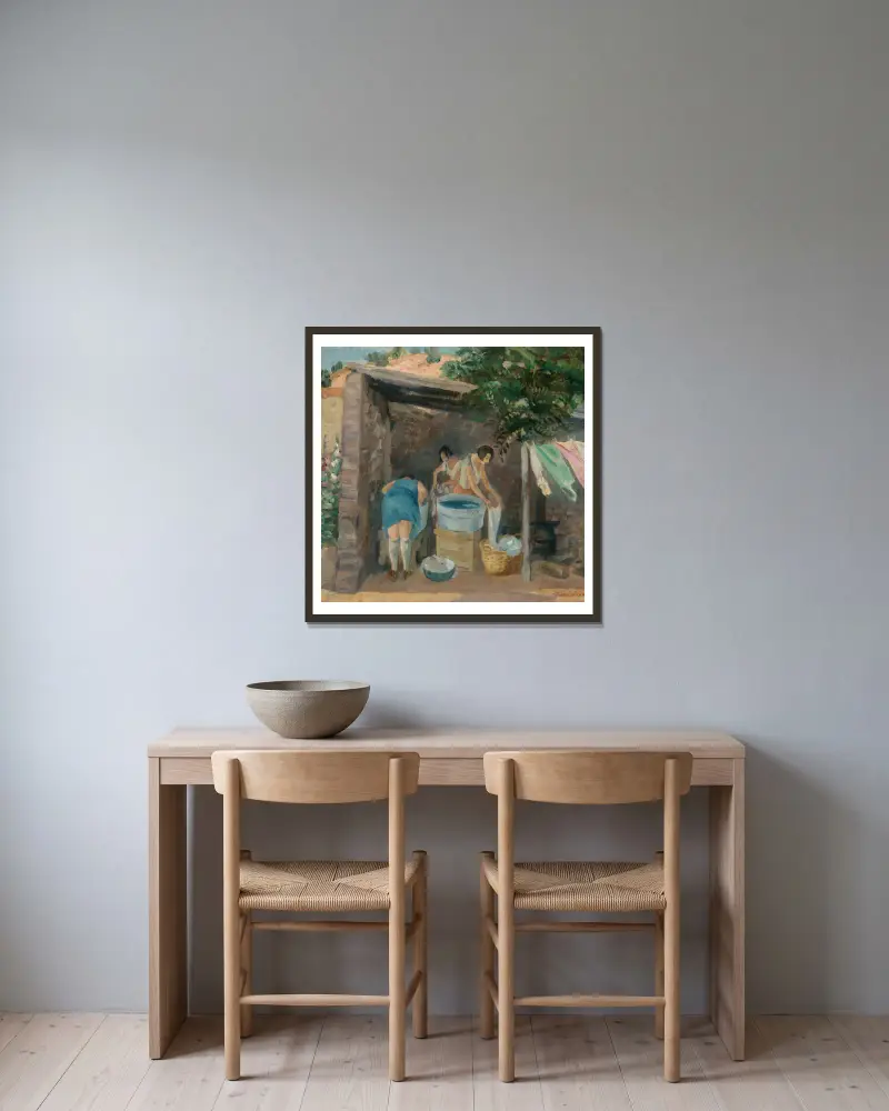 Den svarta duken, John Sloan v rámu na stěně