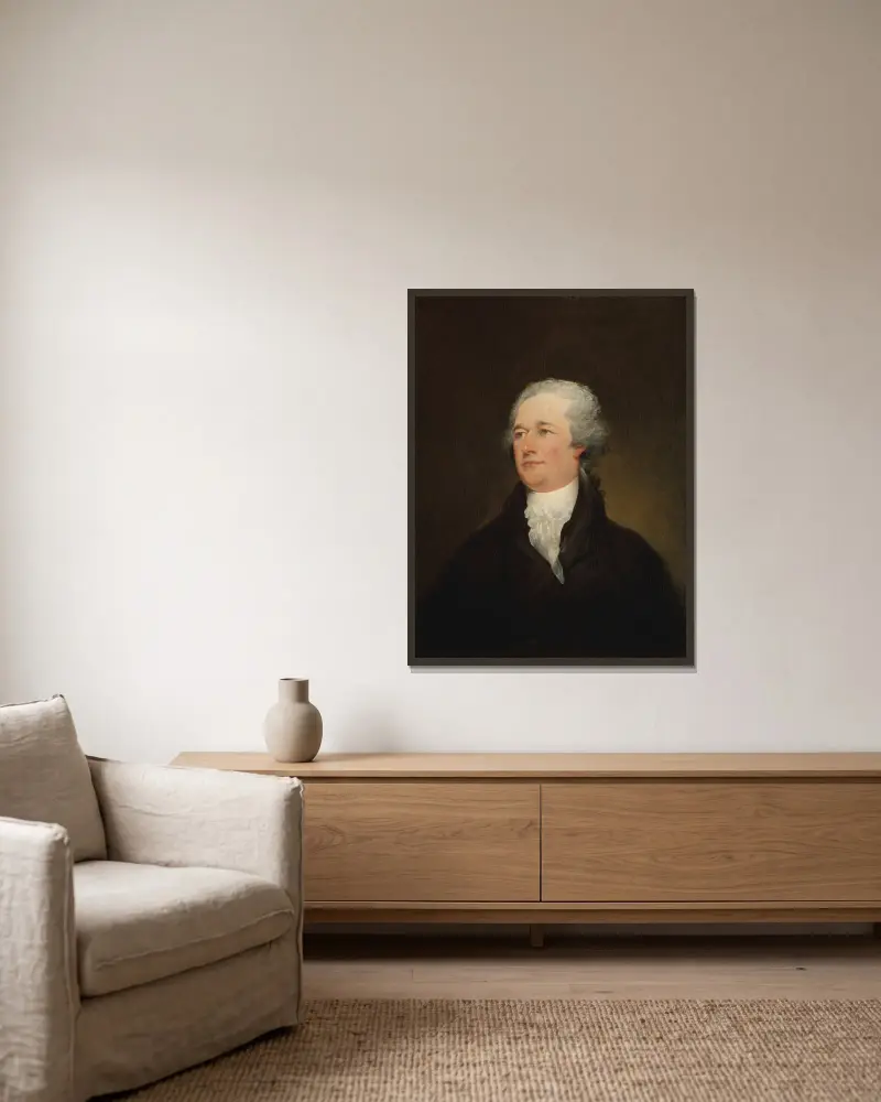 Alexander Hamilton (1804–6), 1804 av John Trumbull inramad på en vägg