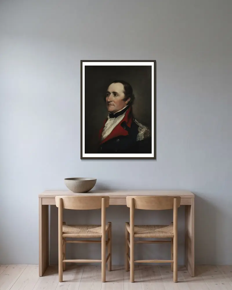 Generał brygady Ebenezer Huntington, John Trumbull w ramie na ścianie