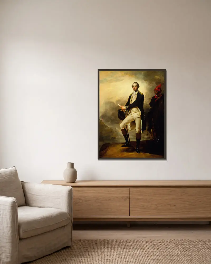 George Washington and William Lee av John Trumbull inramad på en vägg