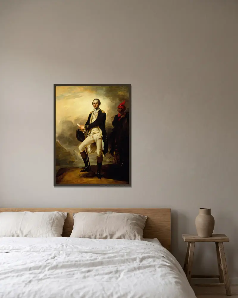George Washington and William Lee av John Trumbull inramad på en vägg