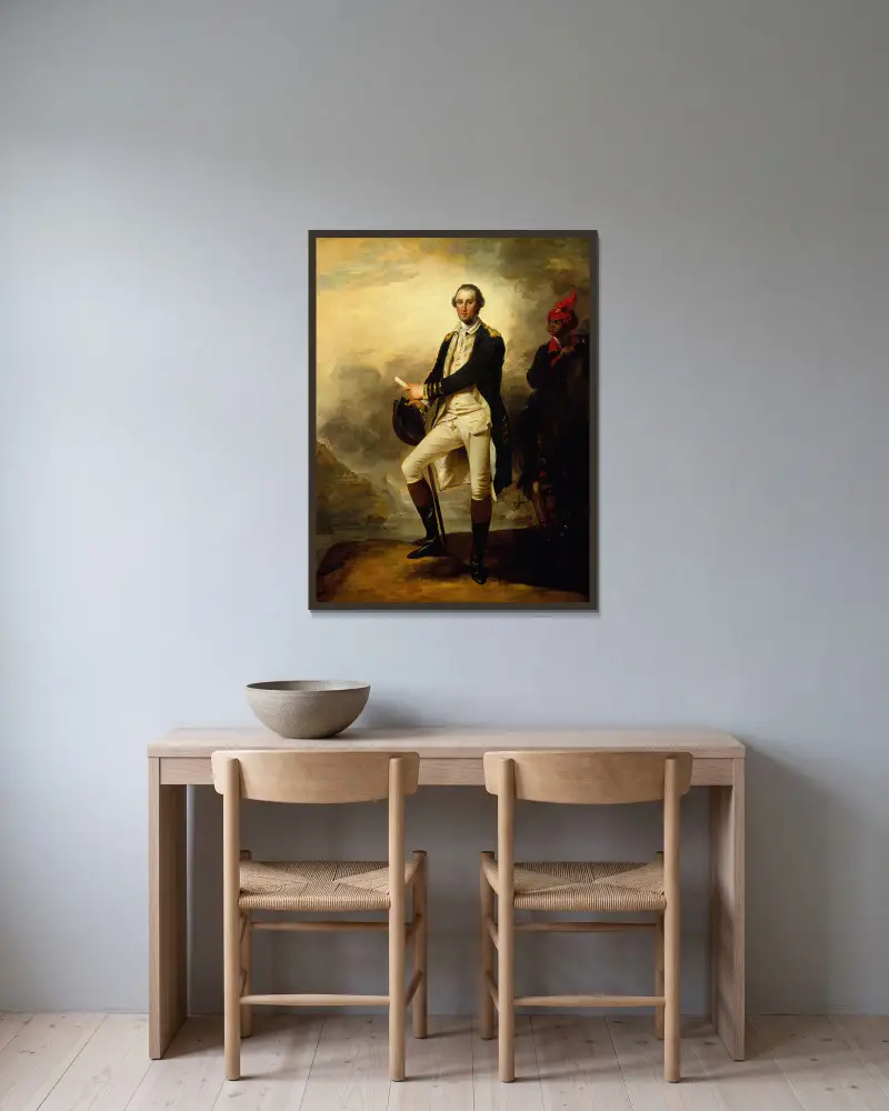 George Washington and William Lee av John Trumbull inramad på en vägg