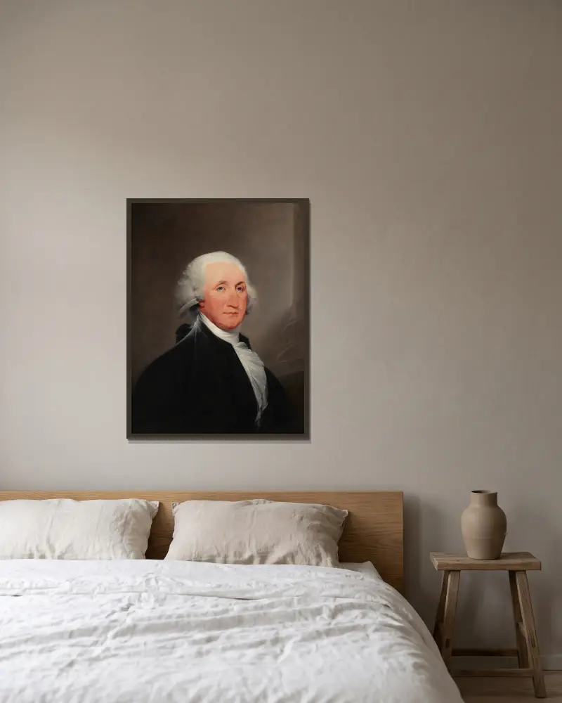 George Washington av John Trumbull inramad på en vägg