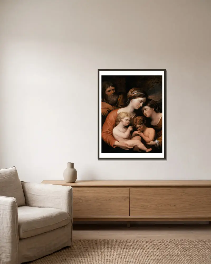 Holy Family av John Trumbull inramad på en vägg