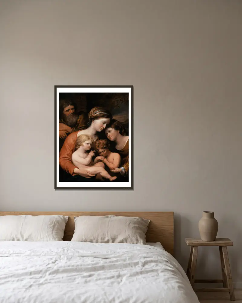 Holy Family av John Trumbull inramad på en vägg