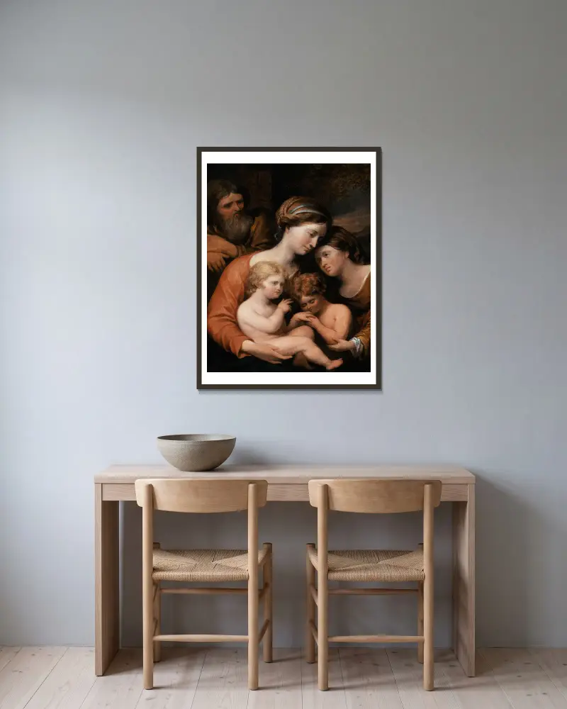Holy Family av John Trumbull inramad på en vägg