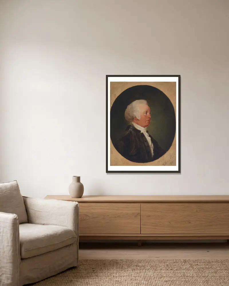John Rutledge av John Trumbull inramad på en vägg