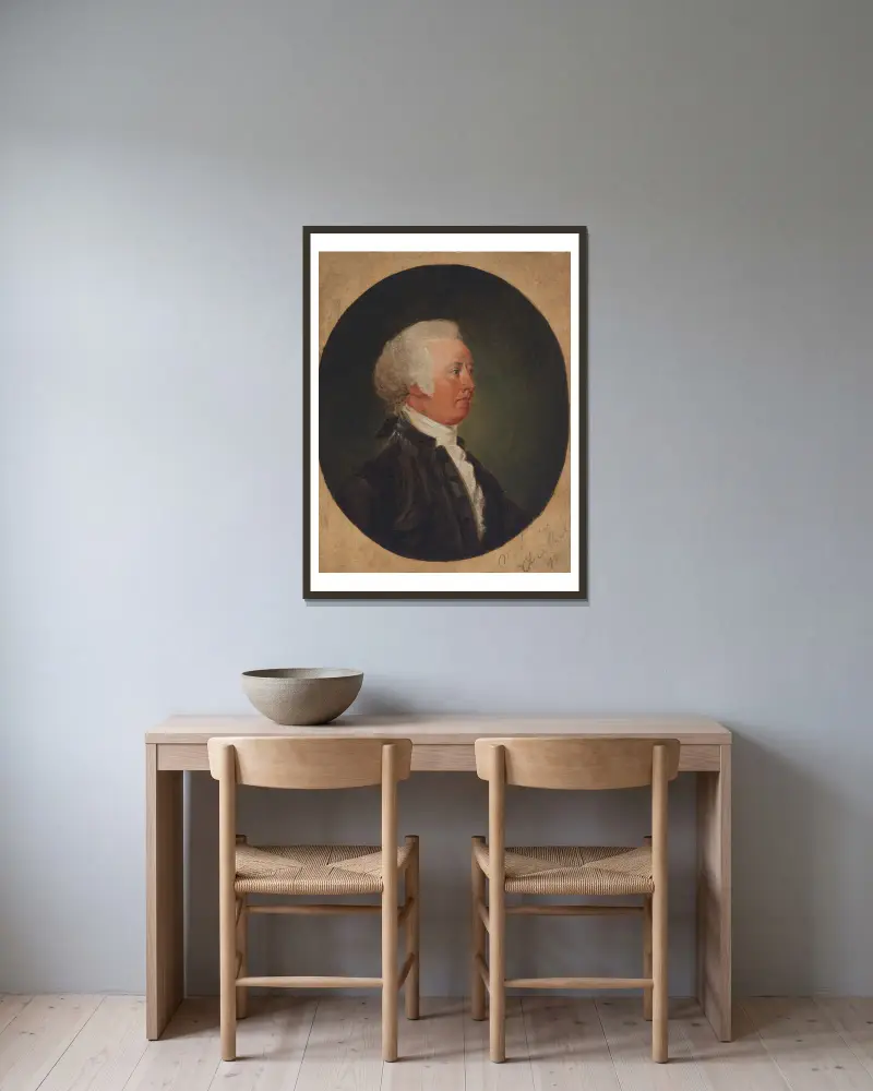 John Rutledge av John Trumbull inramad på en vägg