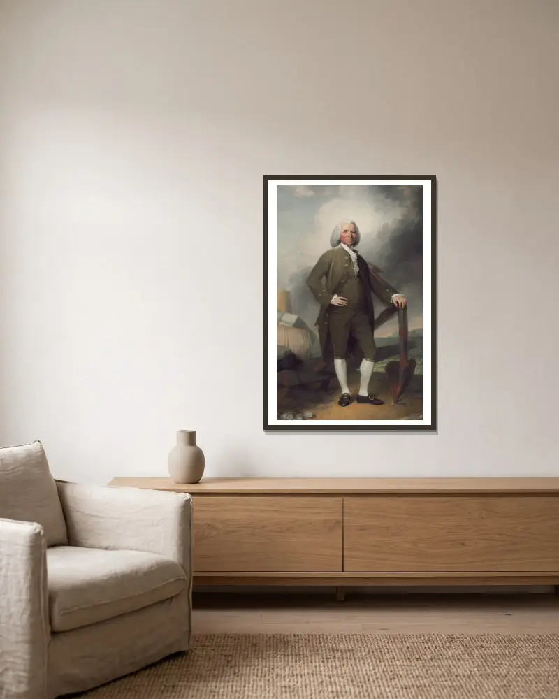 Patrick Tracy av John Trumbull inramad på en vägg