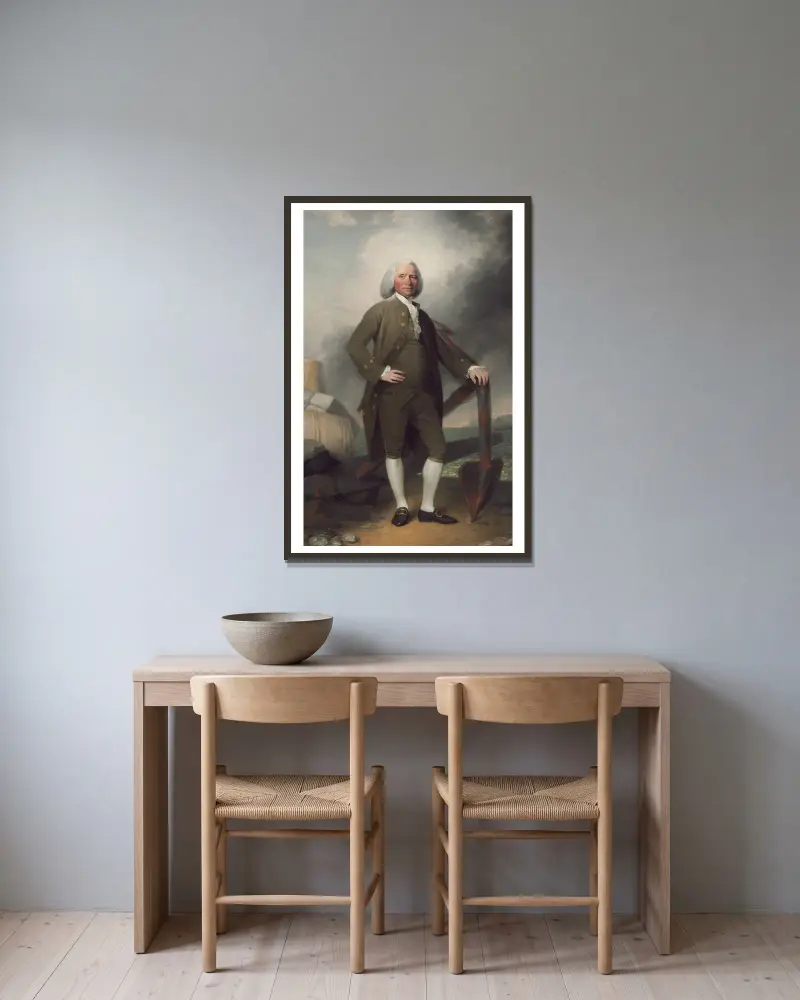 Patrick Tracy av John Trumbull inramad på en vägg