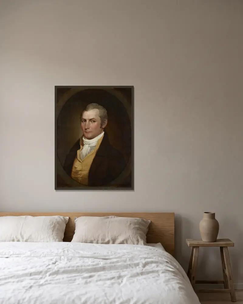 Portrait of a Man av John Trumbull inramad på en vägg