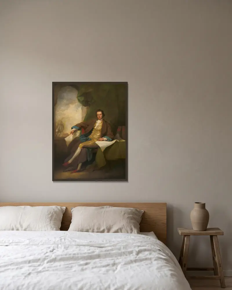 Portret Samuela Blodgeta Jr., John Trumbull w ramie na ścianie