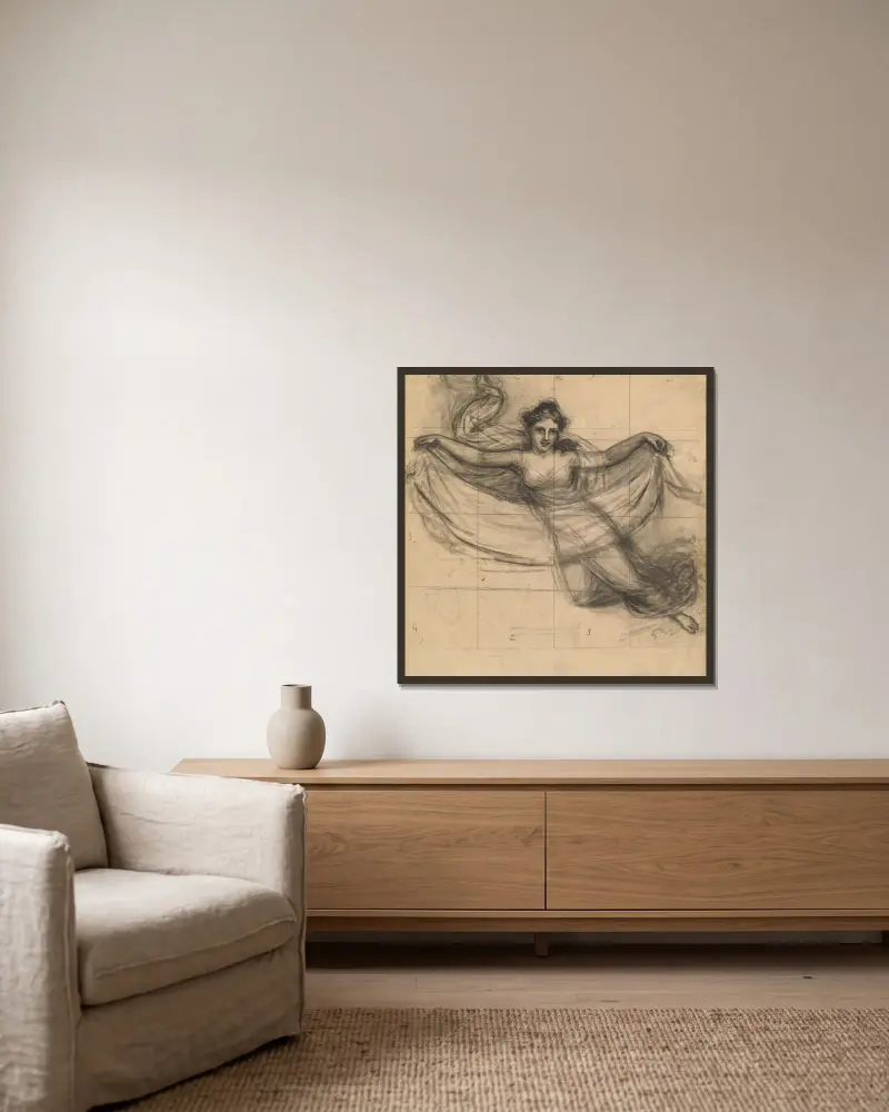 Eine Muse von John Vanderlyn gerahmt an einer Wand