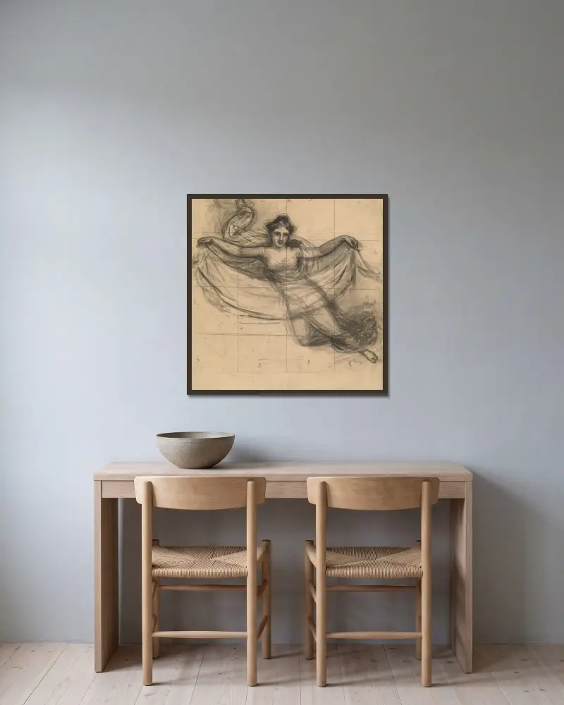 Eine Muse von John Vanderlyn gerahmt an einer Wand