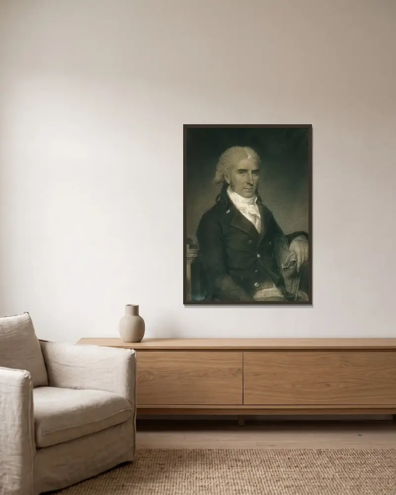 Daniel Strobel, Jr. av John Vanderlyn inramad på en vägg