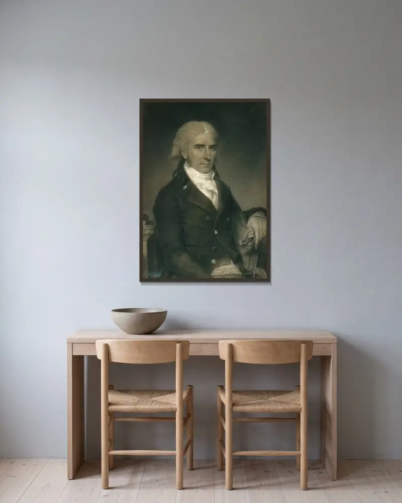 Daniel Strobel, Jr. av John Vanderlyn inramad på en vägg